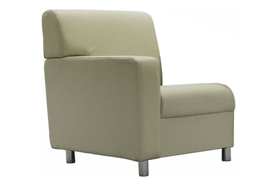 Мягкое кресло с одним подлокотником (хромированные опоры) Клерк 3 kle3-k1p-be - фото товара 1 из 2