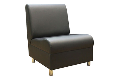 Мягкое кресло без подлокотников (хромированные опоры) Клерк 3 kle3-kbp-bl - фото товара 1 из 2