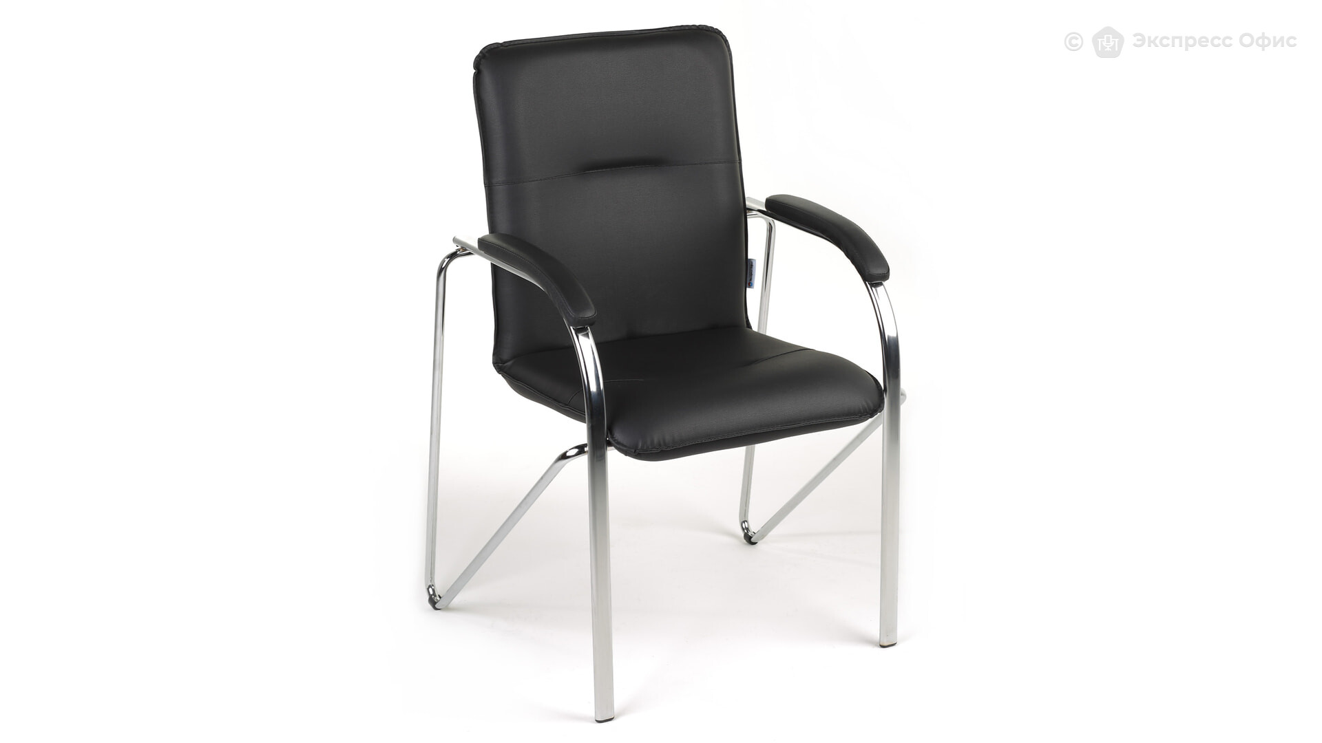 кресло для приемных и переговорных ch 659 экокожа черное матовое