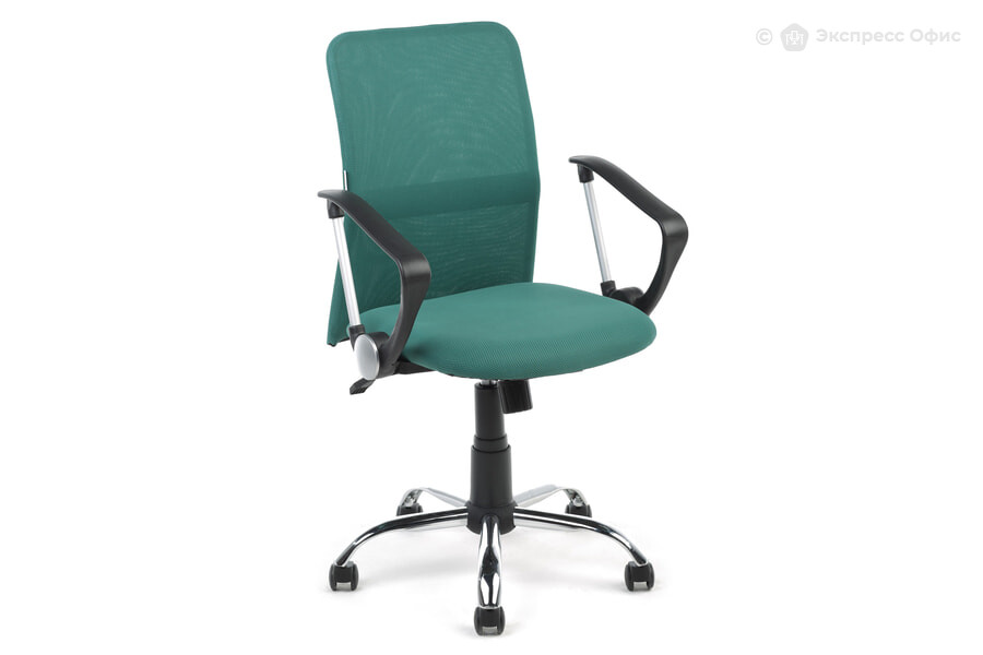  Кресло офисное Leo B chrome Ткань сетка зелёная - фото товара 1 из 3