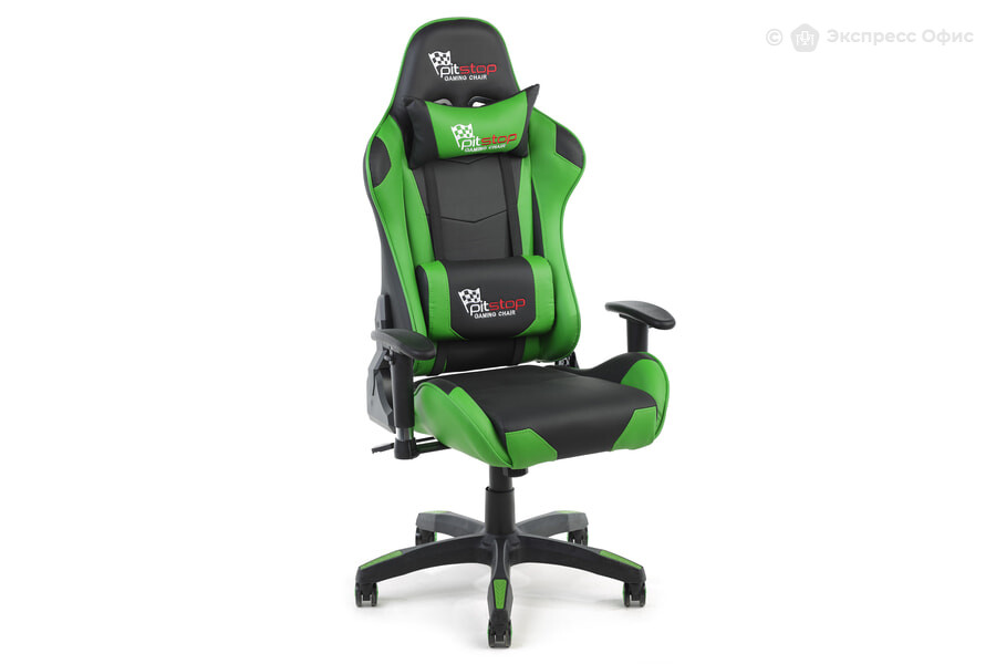  Кресло игровое College CLG-801 LXH Green Кожа PU черно-зеленая - фото товара 1 из 3