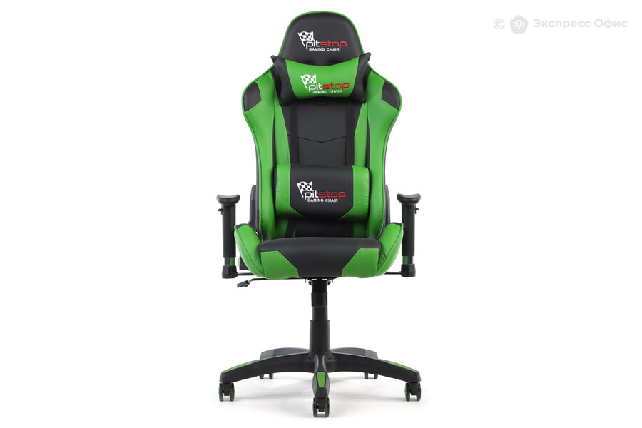  Кресло игровое College CLG-801 LXH Green Кожа PU черно-зеленая - фото товара 2 из 3