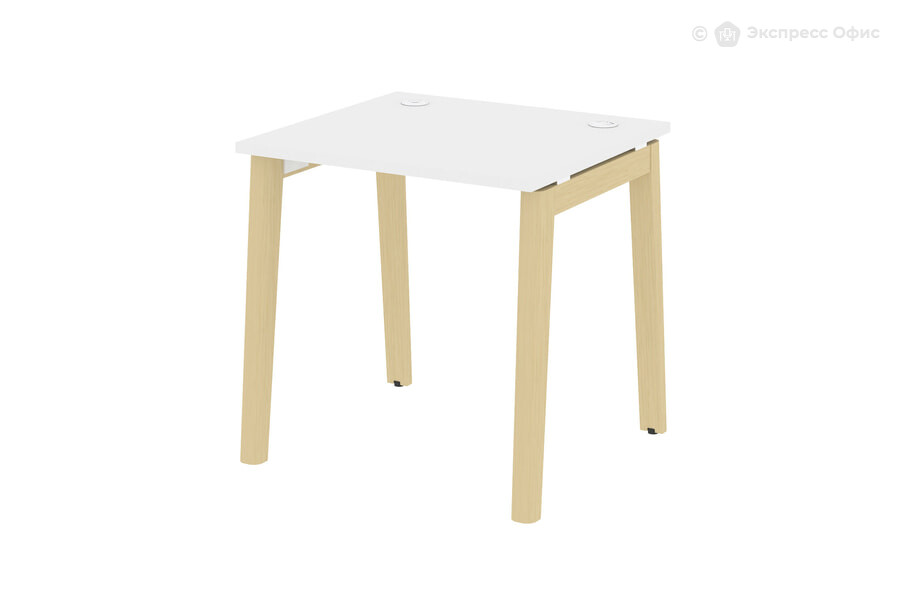  Стол письменный на деревянных опорах Onix wood OW.SP-0.7 Белый бриллиант/Дуб светлый - фото товара 1 из 1