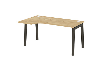 Стол письменный эргономичный левый на деревянных опорах Onix wood OW.SA-1(L) - фото товара 1 из 3