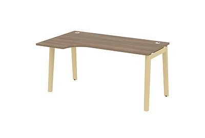 Стол письменный эргономичный левый на деревянных опорах Onix wood OW.SA-1(L) - фото товара 1 из 3