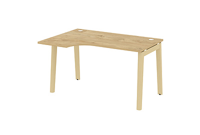 Стол письменный эргономичный левый на деревянных опорах Onix wood OW.SA-2(L) - фото товара 1 из 3