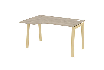 Стол письменный эргономичный левый на деревянных опорах Onix wood OW.SA-2(L) - фото товара 1 из 3