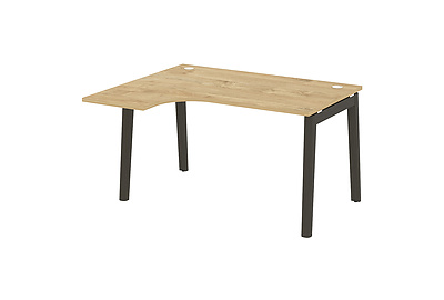 Стол письменный эргономичный левый на деревянных опорах Onix wood OW.SA-3(L) - фото товара 1 из 3