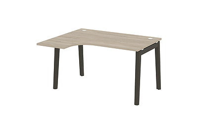 Стол письменный эргономичный левый на деревянных опорах Onix wood OW.SA-3(L) - фото товара 1 из 3