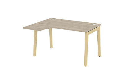 Стол письменный эргономичный левый на деревянных опорах Onix wood OW.SA-3(L) - фото товара 1 из 3