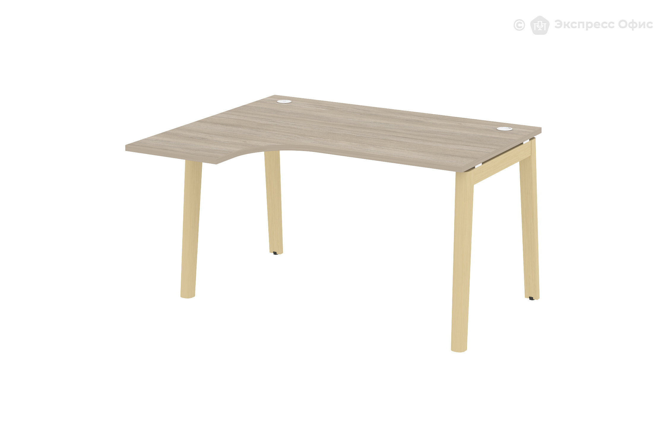 Стол письменный эргономичный левый на деревянных опорах Onix wood OW.SA-3(L) - фото товара 1 из 3