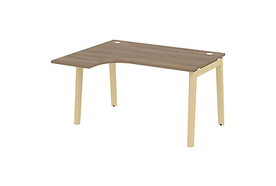 Стол письменный эргономичный левый на деревянных опорах Onix wood OW.SA-3(L) - фото товара 1 из 3