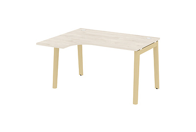 Стол письменный эргономичный левый на деревянных опорах Onix wood OW.SA-3(L) - фото товара 1 из 3