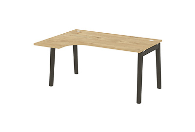 Стол письменный эргономичный левый на деревянных опорах Onix wood OW.SA-4(L) - фото товара 1 из 3