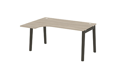 Стол письменный эргономичный левый на деревянных опорах Onix wood OW.SA-4(L) - фото товара 1 из 3