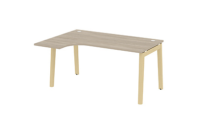Стол письменный эргономичный левый на деревянных опорах Onix wood OW.SA-4(L) - фото товара 1 из 3
