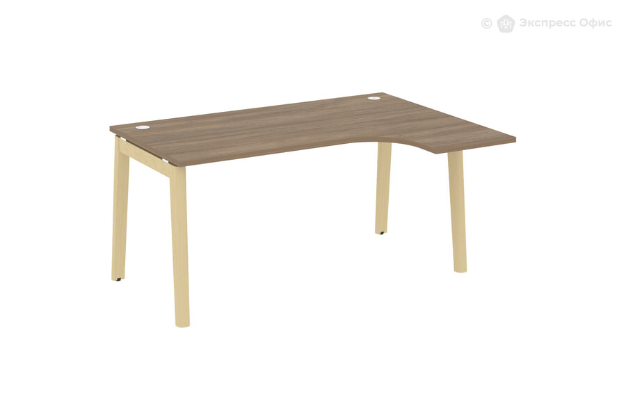  Стол письменный эргономичный правый на деревянных опорах Onix wood OW.SA-4(R) Дуб Аризона/Дуб светлый - фото товара 1 из 1