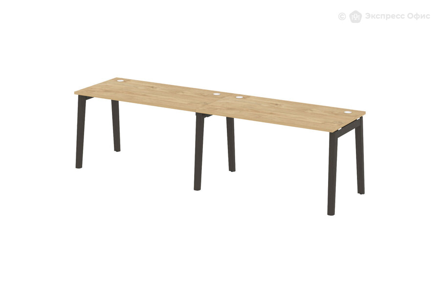  Стол-бенч линейный на деревянных опорах Onix wood OW.RS-2.3.7 Тиквуд светлый/Дуб темный - фото товара 1 из 1