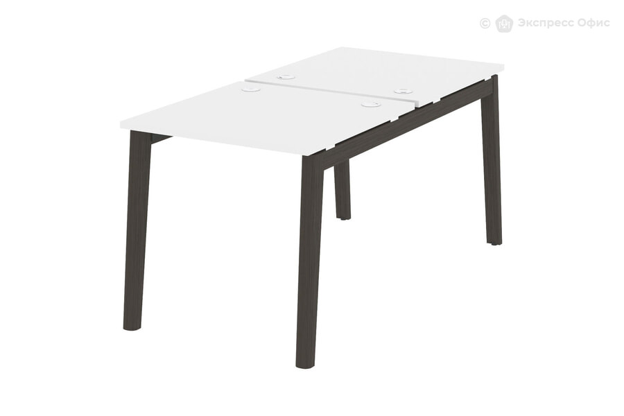  Стол-бенч двойной на деревянных опорах Onix wood OW.D.RS-2.0.8 Белый бриллиант/Дуб темный - фото товара 1 из 1