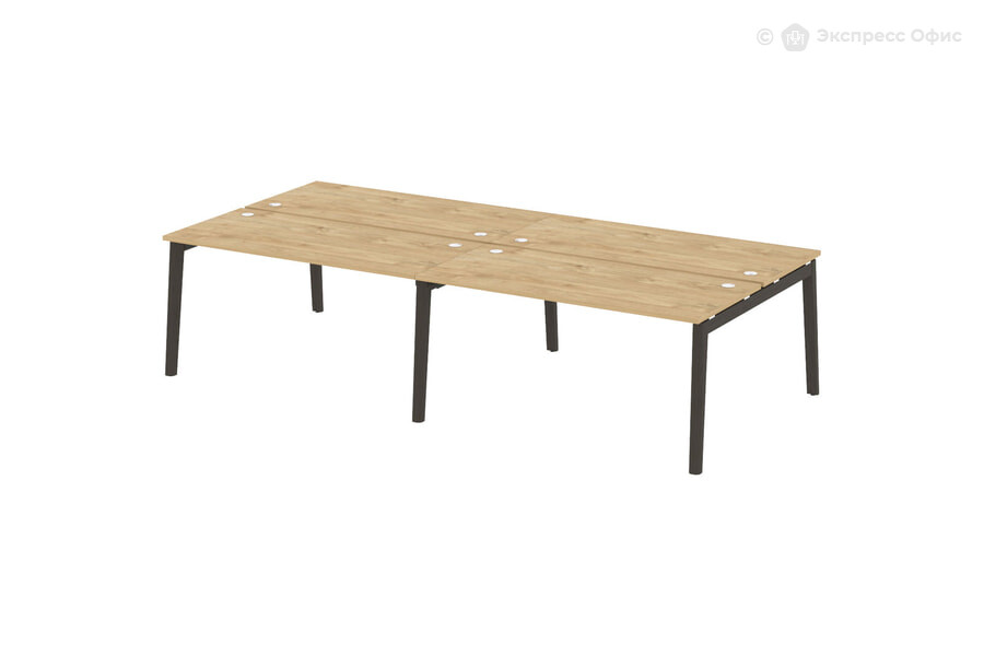  Стол-бенч двойной на деревянных опорах Onix wood OW.D.RS-4.4.7 Тиквуд светлый/Дуб темный - фото товара 1 из 1