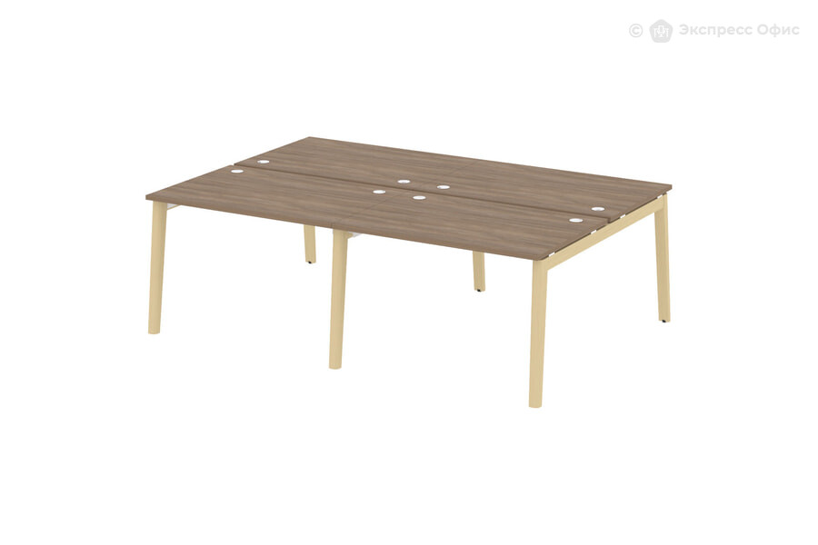  Стол-бенч двойной на деревянных опорах Onix wood OW.D.RS-4.2.8 Дуб Аризона/Дуб светлый - фото товара 1 из 1