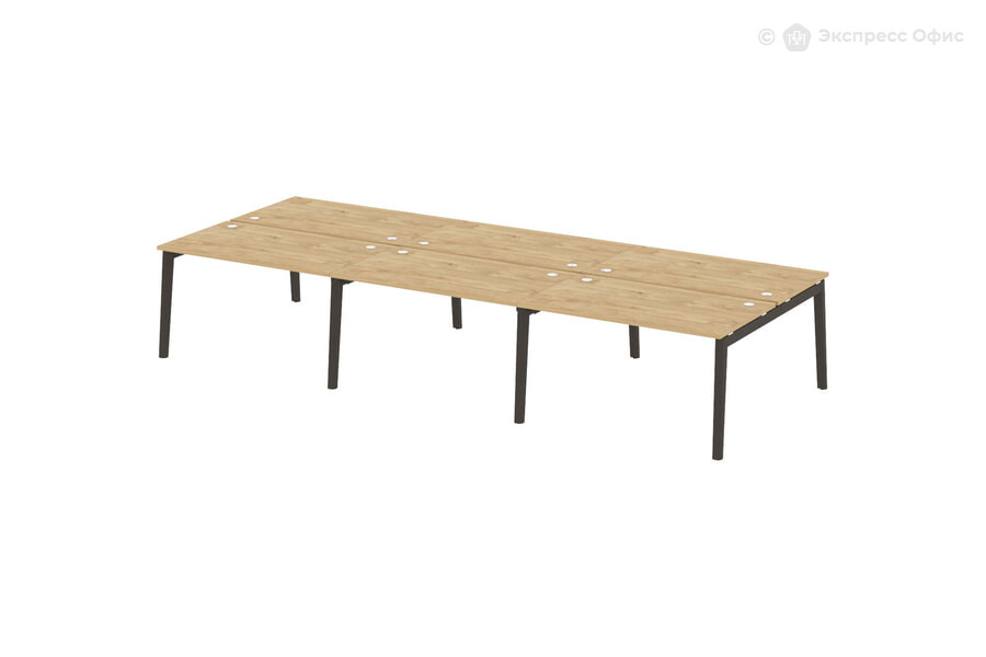  Стол-бенч двойной на деревянных опорах Onix wood OW.D.RS-6.3.8 Тиквуд светлый/Дуб темный - фото товара 1 из 1