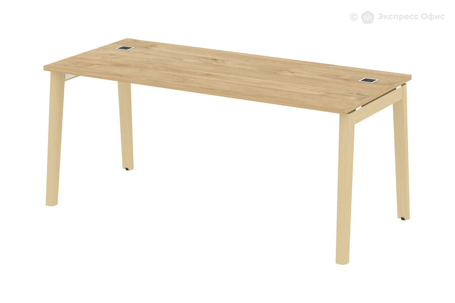  Стол для руководителя на деревянных опорах Onix wood direct OW.SRR-5.8 Тиквуд светлый/Дуб светлый - фото товара 1 из 1