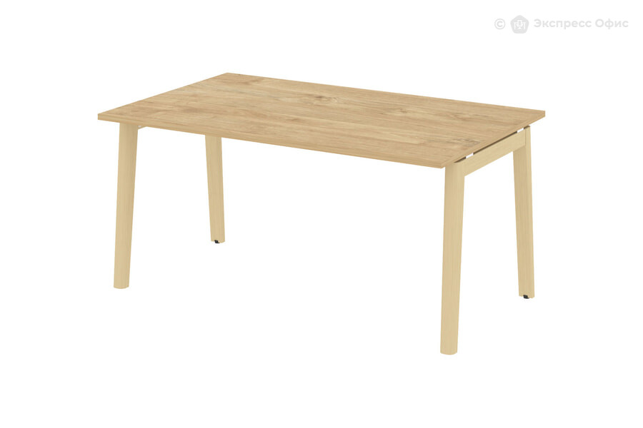  Стол для переговоров на деревянных опорах Onix wood OW.PRG-1.4 Тиквуд светлый/Дуб светлый - фото товара 1 из 3