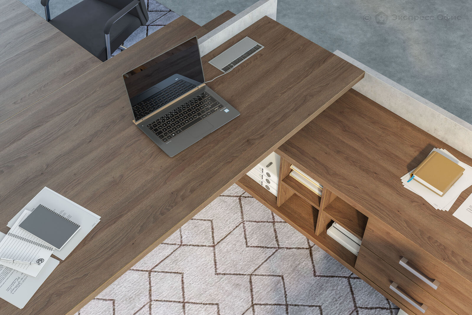  Брифинг-приставка Wood&Stone СФ-533102 Дуб Чарльстон/Бетон Чикаго - фото товара 2 из 3
