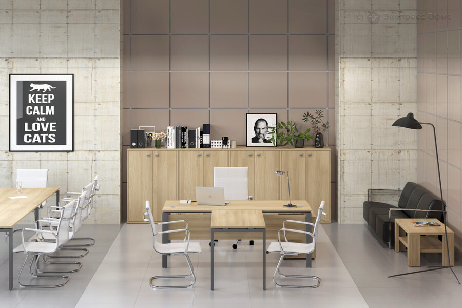 Кабинет руководителя Metal system style Акация Лорка/Металл антрацит - фото товара 1 из 3
