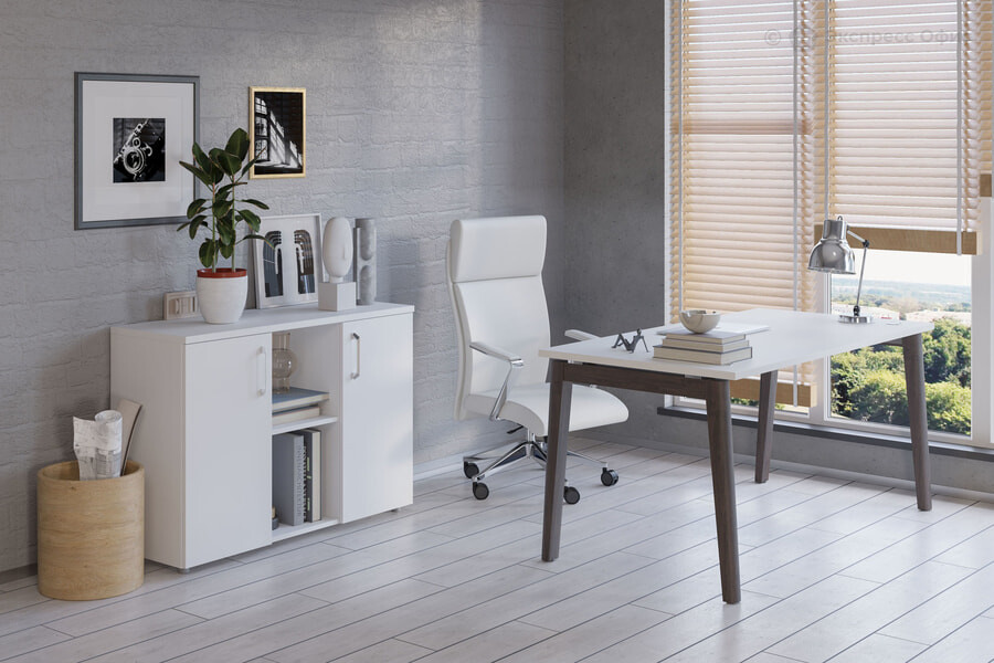 Кабинет руководителя Onix Wood Direct Белый бриллиант/Дуб темный - фото товара 1 из 3