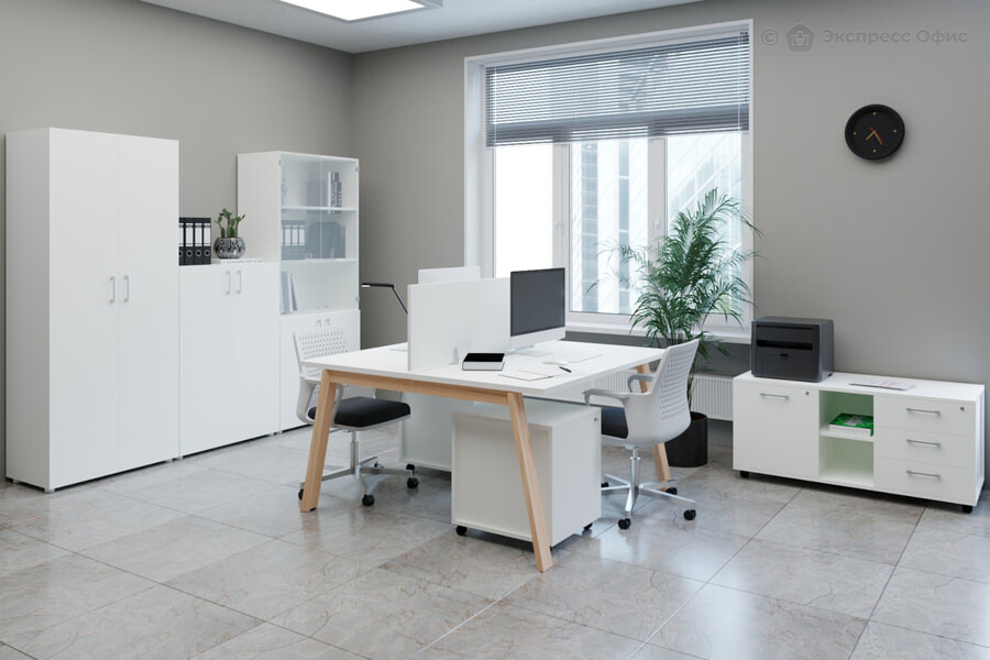 Офисная мебель для персонала ArtWood Белый/Бук - фото товара 1 из 3