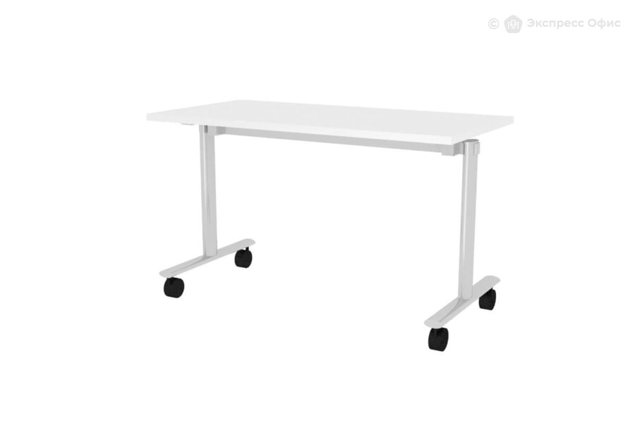  Мобильный стол 120 (глубина 60 см.) Connect CODIM126 Орех/Белый металл - фото товара 1 из 2
