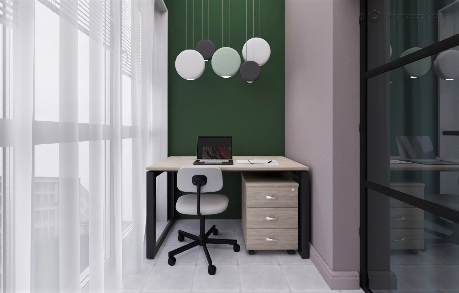 Письменный стол Onix O.MO-SP-2.7 Дуб Аттик, Металл антрацит