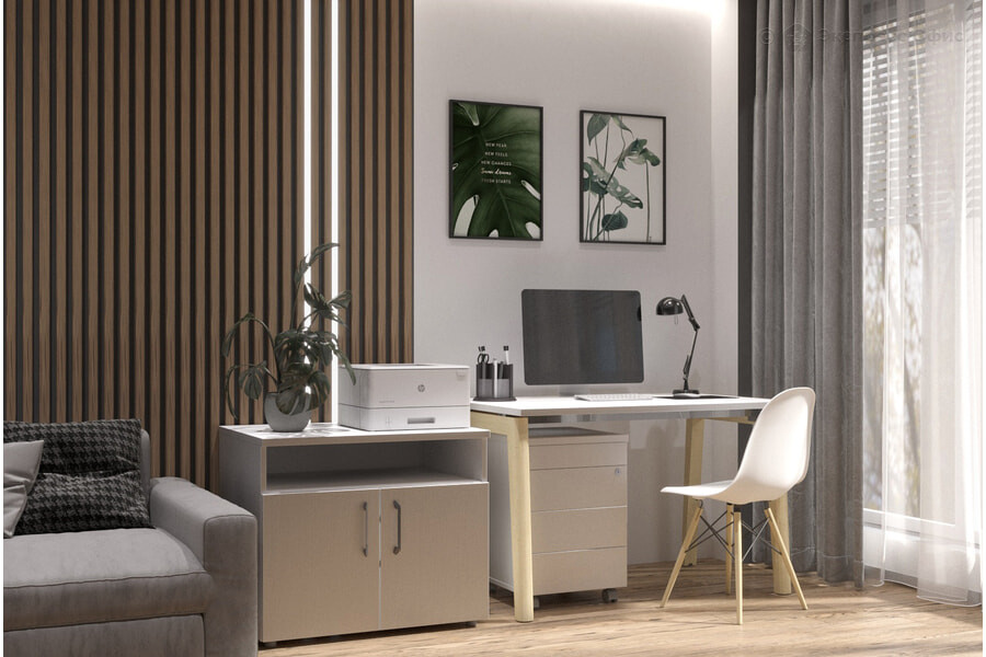Домашний офис Onix Wood Home Белый бриллиант/Дуб светлый - фото товара 1 из 8