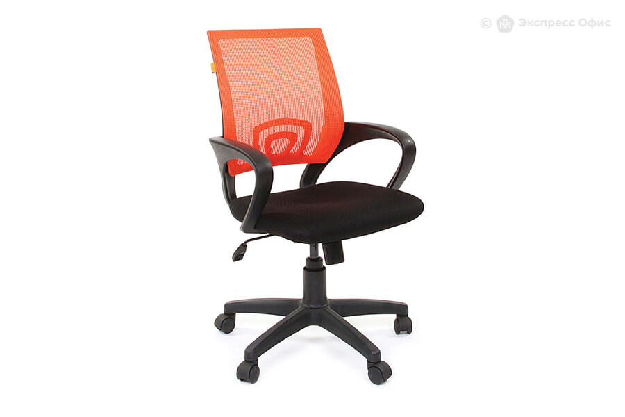  Кресло офисное Chairman 696 Ткань TW-11 (черная)/Сетка оранжевая TW-66 - фото товара 1 из 3