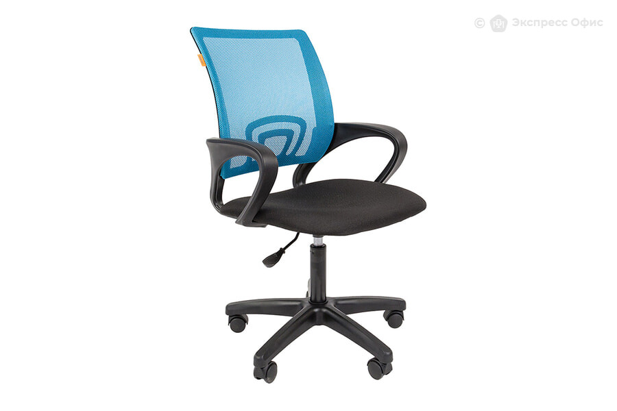  Кресло офисное Chairman 696 LT Ткань черная/Сетка TW-34 (голубая) - фото товара 1 из 3