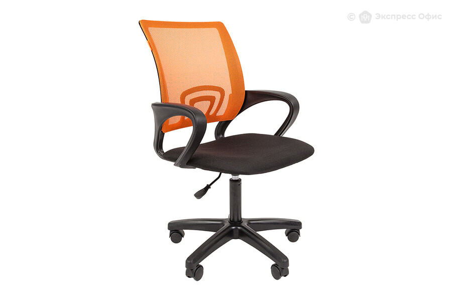  Кресло офисное Chairman 696 LT Ткань черная/Сетка оранжевая TW-66 - фото товара 1 из 3