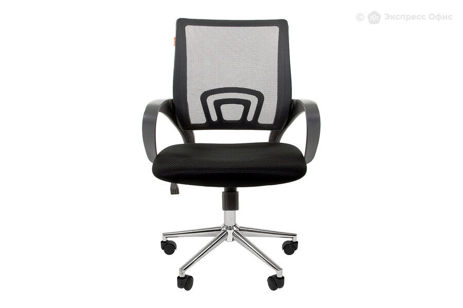  Кресло офисное Chairman 696 хром new Ткань TW-11 (черная)/Cетка TW-01 черная - фото товара 2 из 3