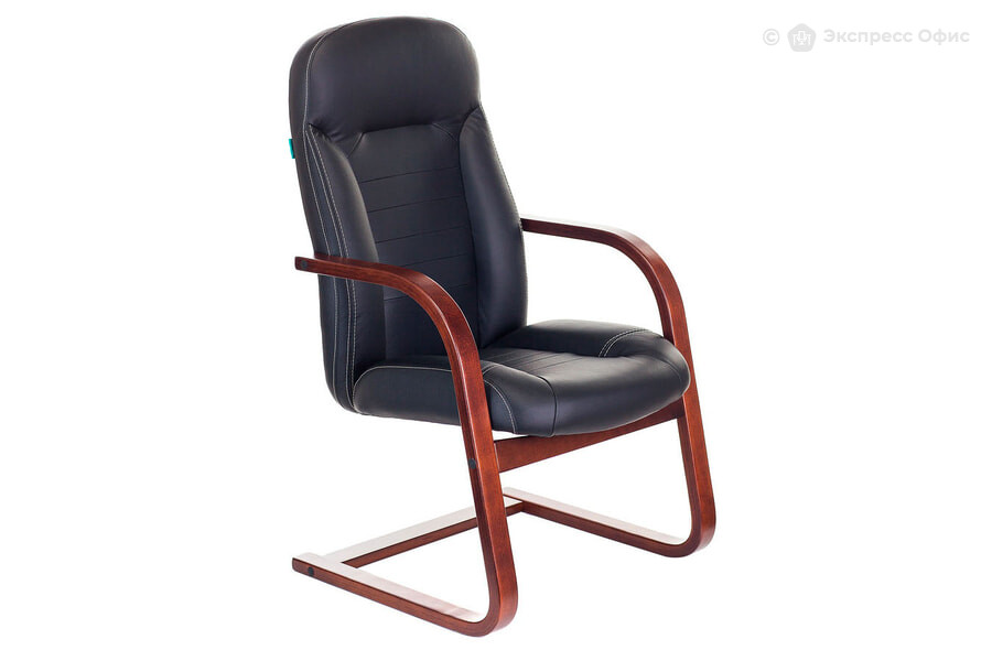  Конференц-кресло Бюрократ T-9923WALNUT-AV/BL Кожа (black) - фото товара 1 из 3