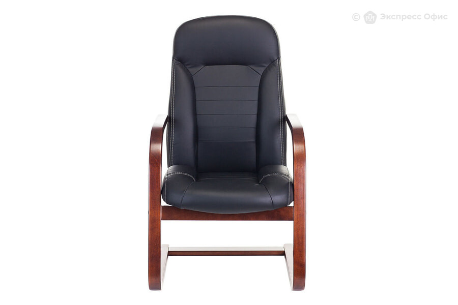  Конференц-кресло Бюрократ T-9923WALNUT-AV/BL Кожа (black) - фото товара 2 из 3