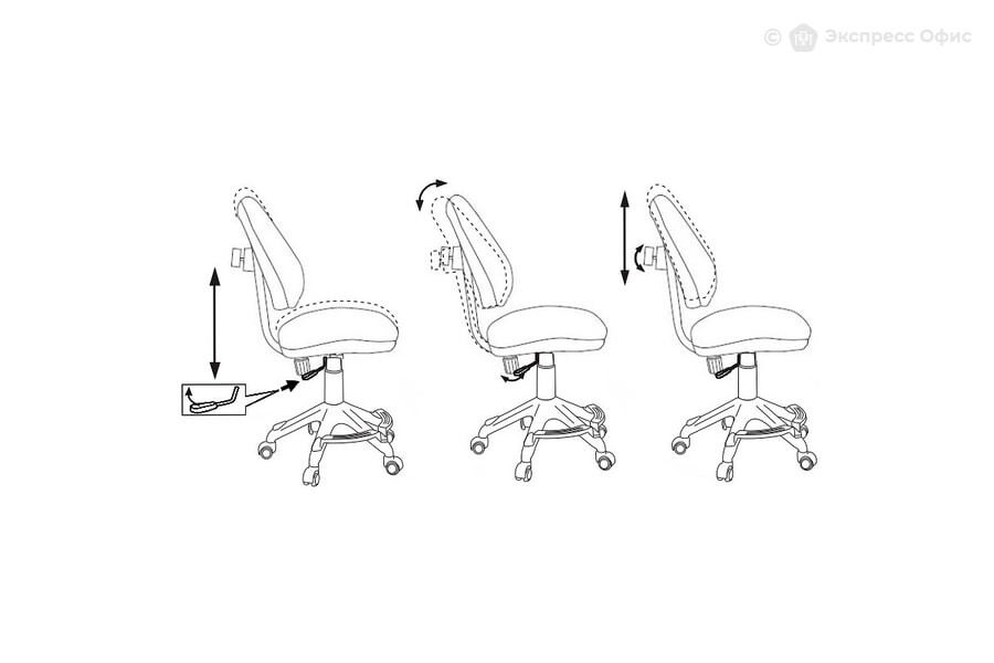 Кресло компьютерное детское Бюрократ KD-4-F/TW-55 - фото товара 5 из 8
