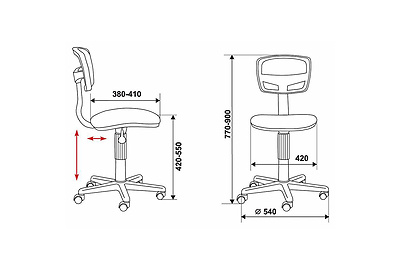 Кресло компьютерное детское Бюрократ CH-299NX/15-21 - фото товара 6 из 9