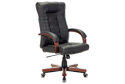 Кресло для руководителя Бюрократ KB-10WALNUT/B/LEATH - фото товара 1 из 7