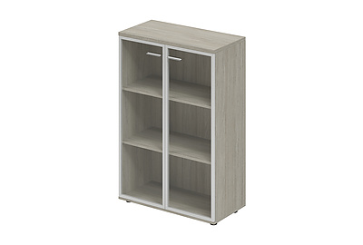 Шкаф для документов средний со стеклом Wing WN.801.OL.AL - фото товара 1 из 2