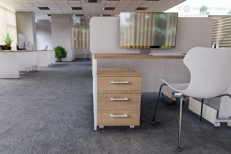 Офисная мебель для персонала Alba (Ed) Дуб Сантана/Белый - фото товара 5 из 7
