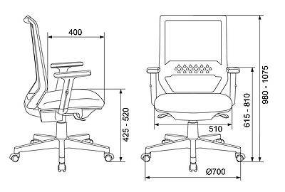 Кресло офисное Бюрократ MC-611N/B/418B - фото товара 6 из 8