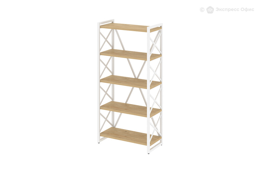 Стеллаж на металлокаркасе (регулируемые опоры) Loft VR.L-MST.O-5.8 Тиквуд светлый/Металл белый - фото товара 1 из 3
