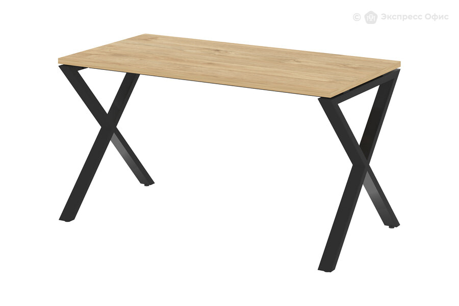  Стол компьютерный на X-образных опорах Loft VR.L-SRX-3.7 Тиквуд светлый/Черный металл - фото товара 1 из 3