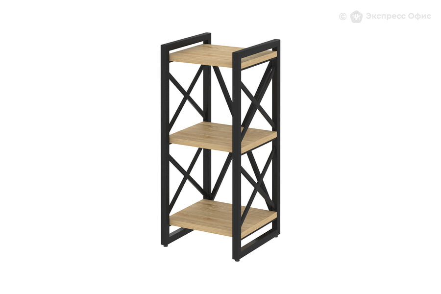  Стеллаж на металлокаркасе (регулируемые опоры) Loft VR.L-MST.O-3.4 Тиквуд светлый/Черный металл - фото товара 1 из 1